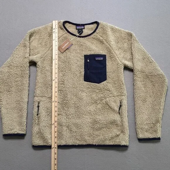 Patagonia Men's Deep Pile Los Gatos Crew Pullover Fleece Khaki/Beige Size M NWT - Picture 6 of 9